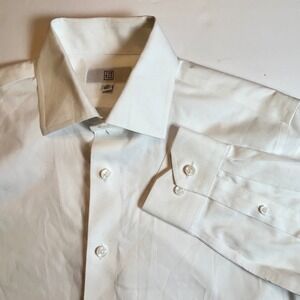 The BLK TUX Mens White Slim Fit Dress Shirt size 15 34 35 Cotton Formal